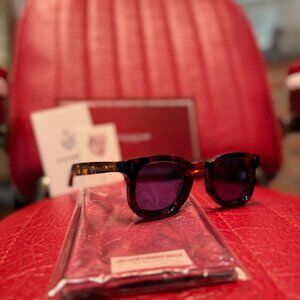 Jacques Marie Mage “Lawrence” Sunglasses – Havana 5 / Violet Lenses